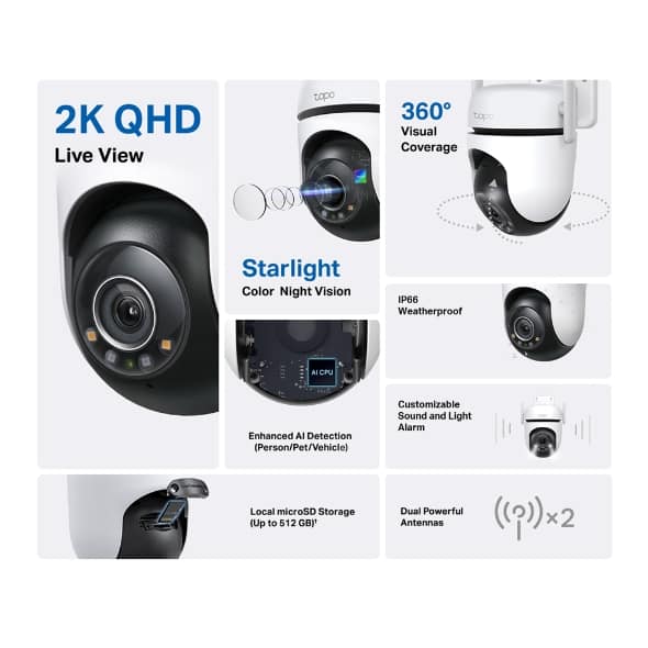 Tp-Link Tapo C520WS Outdoor Pan/Tilt Security Wi-Fi Camera- 2 Years Warranty - Image 4