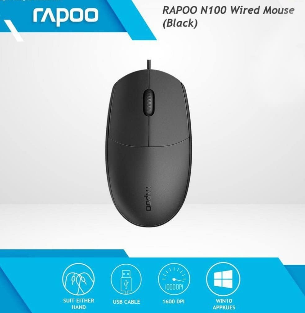 WhatsApp Image 2025-03-10 at 12.03.09 Rapoo N100 Wired Mouse -3 Years Warranty - Image 1